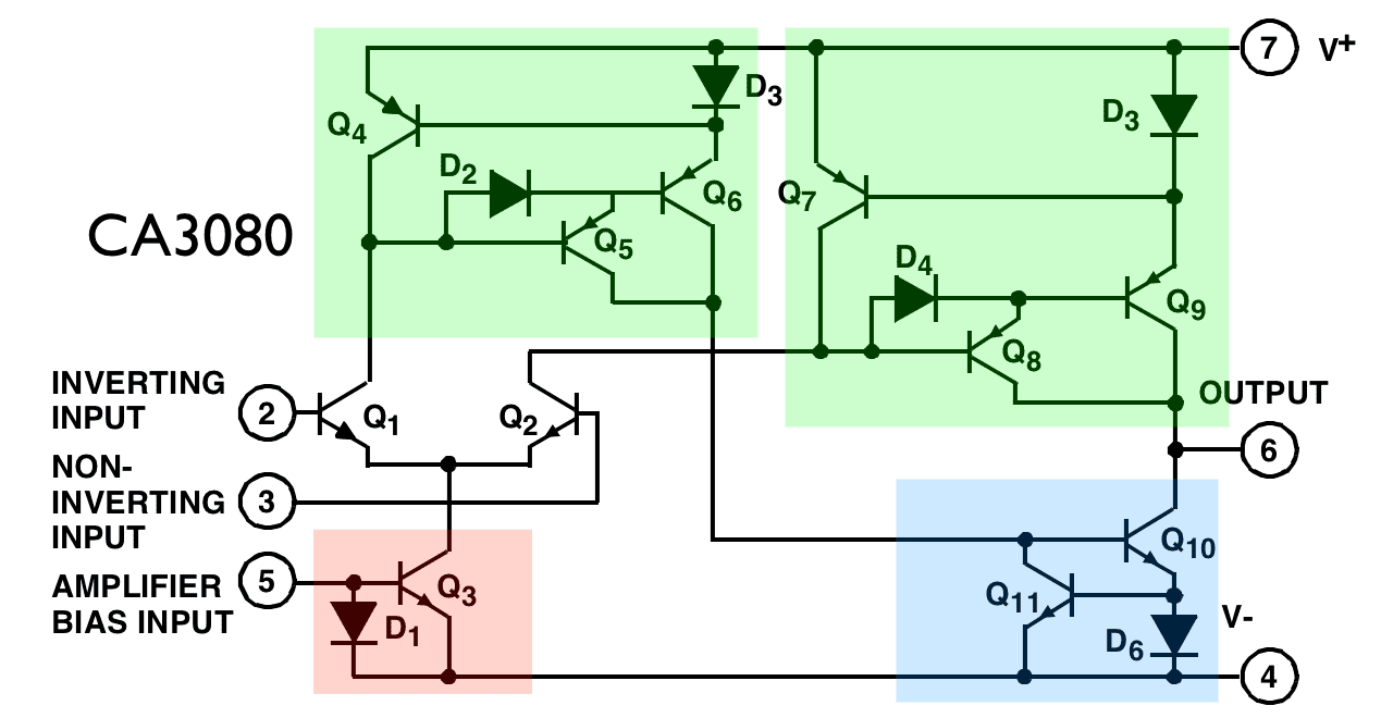 CA3080 internal schematic