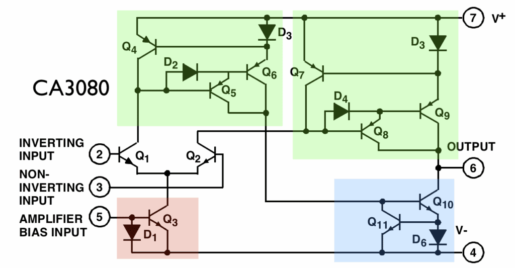 CA3080 internal schematic